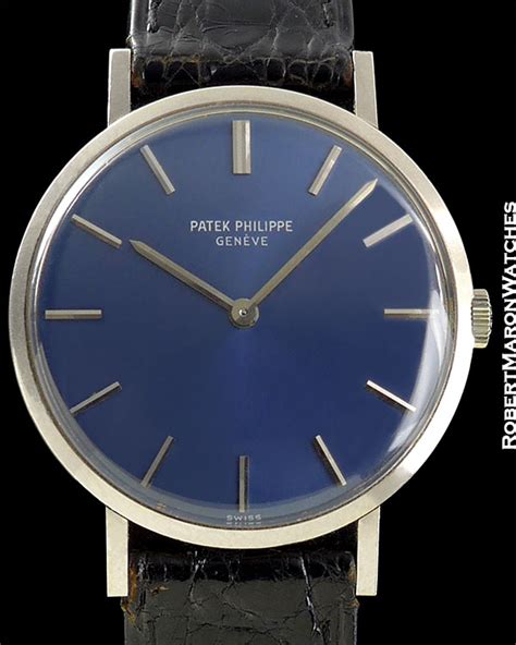 patek philippe calatrava blue dial diamond 18kt white gold|Patek Philippe Calatrava small seconds.